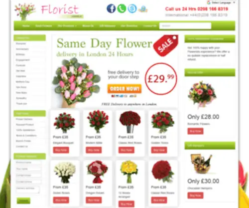 London24Hourfloristshop.co.uk(Send cheap flowers) Screenshot