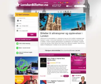 Londonbilletter.no(Billetter til attraksjoner og opplevelser i London. Bestill eller kjøp online hos) Screenshot