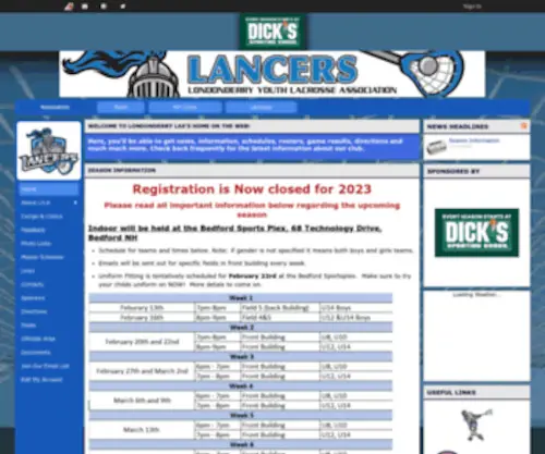 Londonderrylax.org(Lacrosse) Screenshot