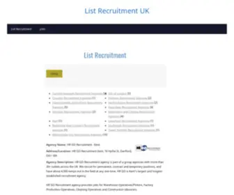 Londonlistrecruitment.co.uk(Immediate Start jobs) Screenshot