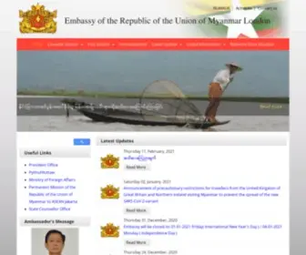 Londonmyanmarembassy.com(Embassy of the Republic of the Union of Myanmar) Screenshot