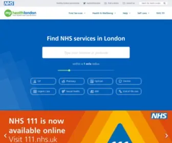 London.nhs.uk(NHS Services London England UK) Screenshot