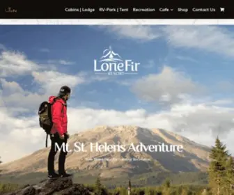 Lonefirresort.com(Lone Fir Resort at Mt St Helens) Screenshot