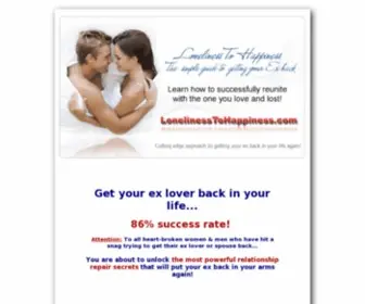 Lonelinesstohappiness.com(Get your ex back) Screenshot