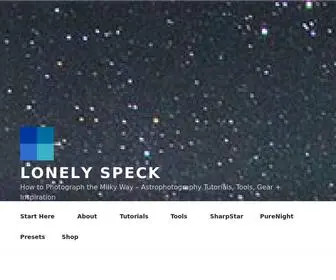 Lonelyspeck.com(How to photograph the milky way) Screenshot