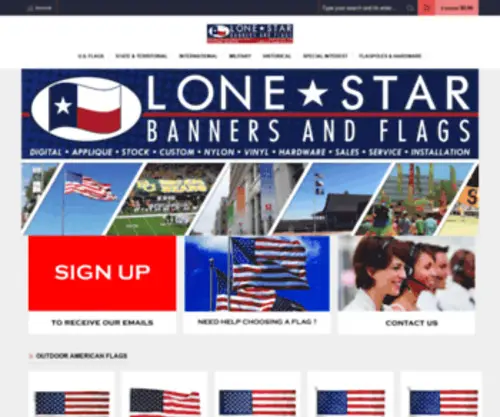 Lonestarbannersandflags.com(Lonestar Banners and Flags) Screenshot