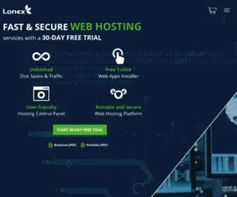 Lonex.com(Fast & secure web hosting services with a 30) Screenshot