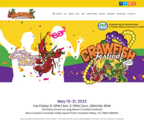 Longbeachcrawfishfestival.com(Largest Crawfish Festival outside of Louisiana) Screenshot