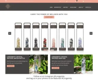 Longemity.com.au(Luxurious Crystal Infused Gemstone Water Bottles) Screenshot