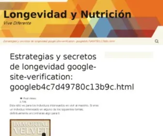 Longevidadynutricion.info(Longevidad y Nutrición) Screenshot