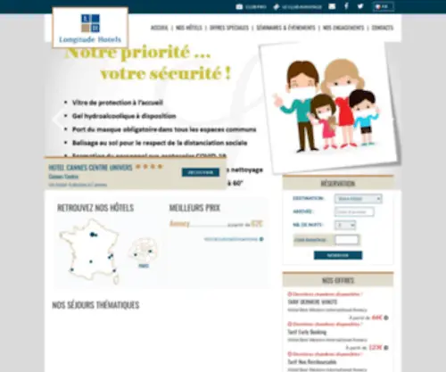 Longitudehotels.com(Réservation d'hôtels 3 et 4 étoiles en France) Screenshot