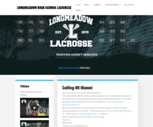 Longmeadowhighlax.com(Longmeadow High School Lacrosse) Screenshot