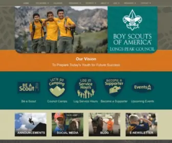 Longspeakbsa.org(Longs Peak Council of the Boy Scouts of America) Screenshot