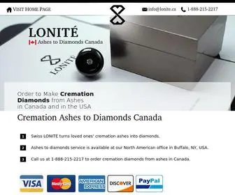 Lonite.ca(Ashes to Cremation Diamonds Canada) Screenshot