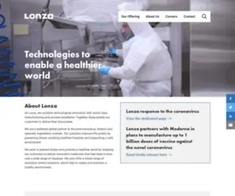 Lonza.com(Enabling a Healthier World) Screenshot