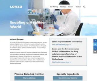 Lonzawatertreatment.com(Enabling a Healthier World) Screenshot