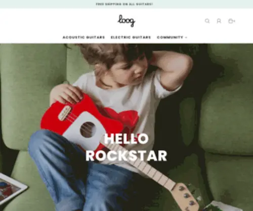 Loogguitars.com.au(Beginners and Kids Guitar; The 3 String Loog guitar) Screenshot