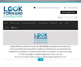 Lookforwardconsulting.com(Scrum training & agile training from Carlton Nettleton) Screenshot