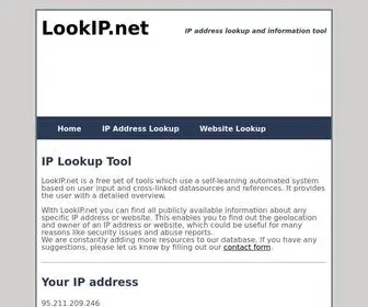 Lookip.net(Free IP lookup tool for IP addresses and websites) Screenshot