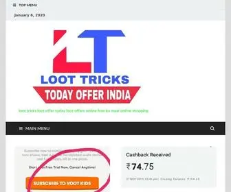 Loottricks.xyz(Loot tricks loot offer today loot offers online free ka maal online shopping) Screenshot