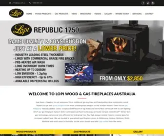 Lopi.com.au(Lopi Wood & Gas Fireplaces Australia) Screenshot