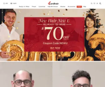 Lordhair.com(Shop hair systems for men) Screenshot