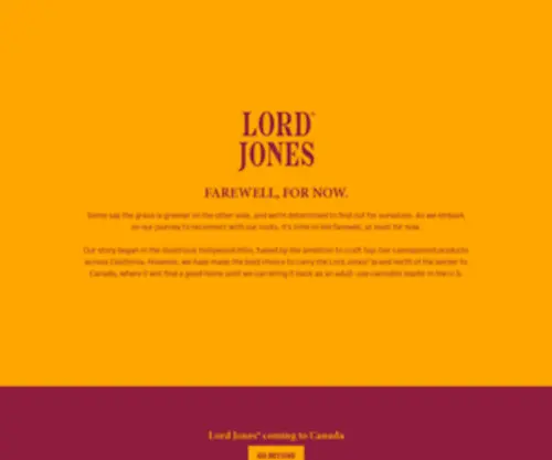 Lordjonesbrand.com(Lord Jones) Screenshot