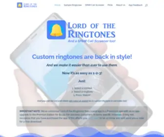 Lordoftheringtones.com(Lord of the Ringtones) Screenshot