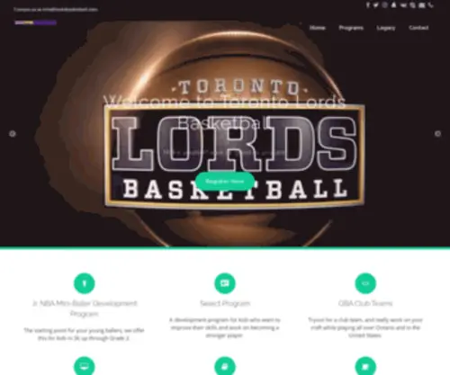 Lordsbasketball.com(Toronto Lords Basketball) Screenshot