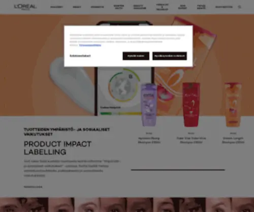 Lorealparis.fi(L'Oréal Paris) Screenshot