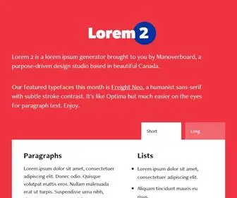 Lorem2.com(Lorem 2) Screenshot