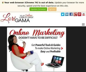 Lorigama.com(Lori Gama's Online Marketing Services Lori Gama) Screenshot