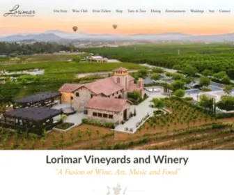 Lorimarwinery.com(Lorimar Vineyards & Winery) Screenshot