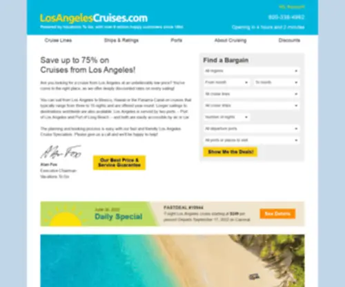 Losangelescruises.com(Los Angeles Cruises) Screenshot