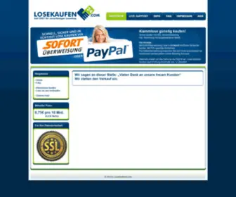 Losekaufen24.com(Klammlose sicher kaufen per PayPal und Sofortüberweisung inkl) Screenshot
