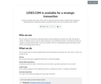 Loses.com(A unique opportunity to secure for your brand) Screenshot