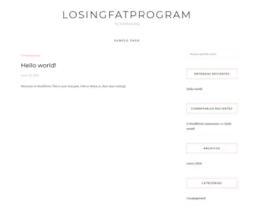 Losingfatprogram.com(My WordPress Blog) Screenshot