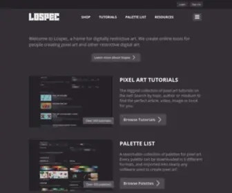 Lospec.com(Free online tools for people creating pixel art and other low) Screenshot