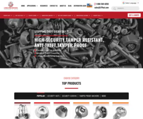 Losspreventionfasteners.com(Tamperproof Security Screws & Bolts) Screenshot