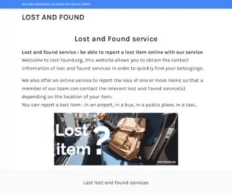 Lost-Found.org(Lost and Found Service) Screenshot