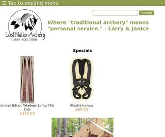 Lostnationarchery.com(A small traditional archery shop) Screenshot