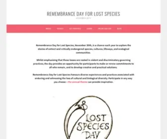 Lostspeciesday.org(November 30th) Screenshot