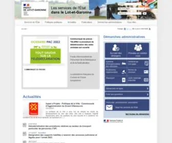 Lot-ET-Garonne.gouv.fr(Internet services Etat du Lot) Screenshot