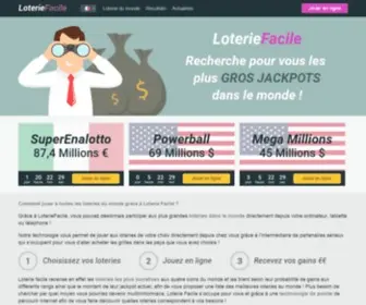 Loterie-Facile.com(Découvrez comment jouer à toutes les loteries du monde en ligne grâce à Loterie Facile) Screenshot