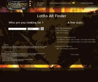 Lotroaltfinder.net(LotRo Alt Finder) Screenshot