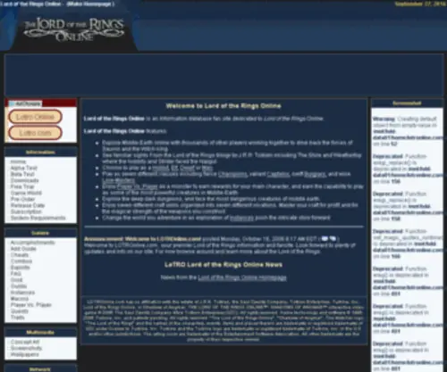 Lotronline.com(Lord of the Rings Online) Screenshot