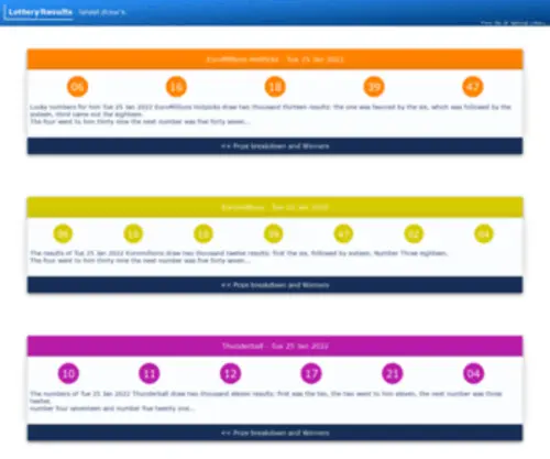 Lottery-Results.co.uk Screenshot