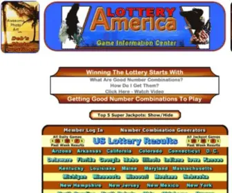 Lotteryamerica.com Screenshot