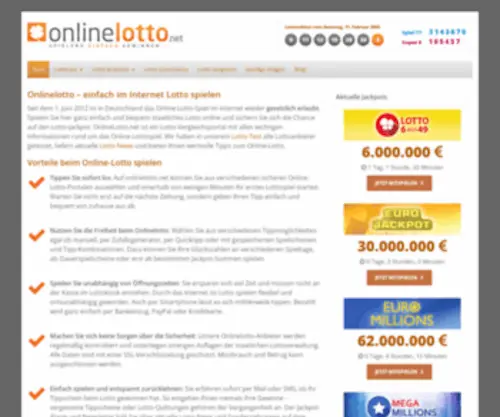 Lotto-News.de(Aktuelle Lottoquoten und Gewinnzahlen bei lottozahlen.online) Screenshot