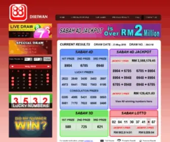 Lotto88.com.my(Sabah Lotto 88 Malaysia) Screenshot